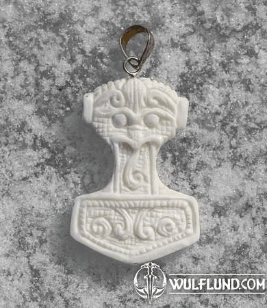 THOR'S HAMMER, CARVED BONE PENDANT