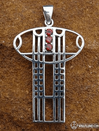 SECESSION, PENDANT WITH GARNET, AG 925