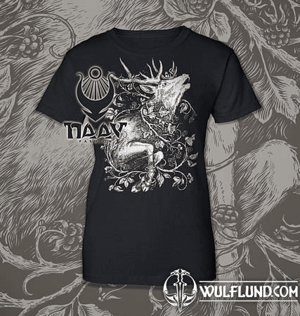 DEER, WOMEN'S T-SHIRT BLACK, DRUID COLLECTION