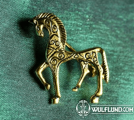 TROY HORSE, COSTUME BROOCH