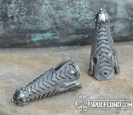 TERMINAISON DE COIFFE VIKING, BIRKA, ARGENT STERLING, 22 G