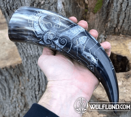 SLEIPNIR, VIKING HORSE, CARVED HORN