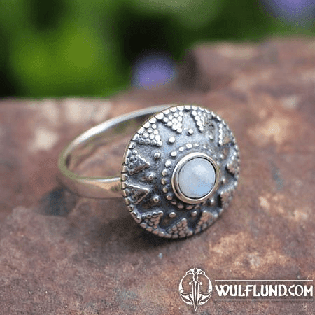 SLAVIC RING WITH RAINBOW MOONSTONE