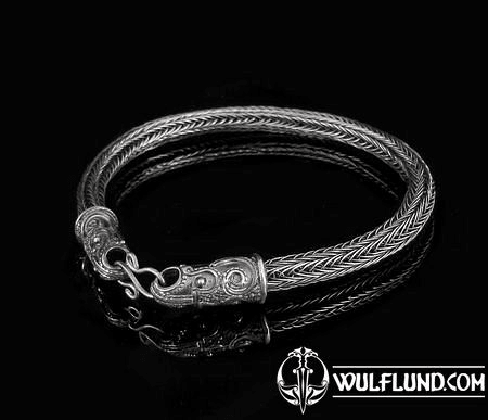 SCANIA, CROW, VIKING KNIT, BRACELET, SILVER