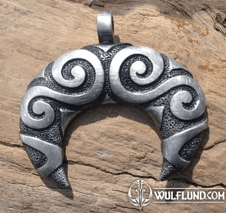 CELTIC SPIRAL LUNULA, TIN PENDANT