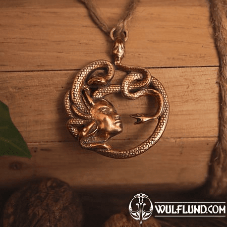 MEDUSA, ANTIQUE, BRONZE, PENDANT