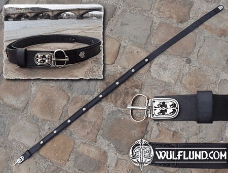 SLAVIA, LEATHER BELT, SILVER