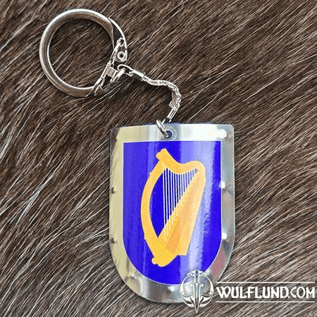 IRELAND, MEDIEVAL SHIELD, KEYCHAIN, METAL, HANDMADE