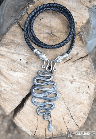 SNAKE, FORGED PENDANT, LEATHER BOLO