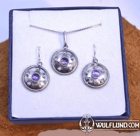 ANTICA ROMA, STERLING SILVER JEWELRY SET, AMETHYST