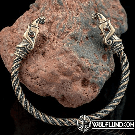 HUGINN AND MUNINN, VIKING BRACELET, BRONZE