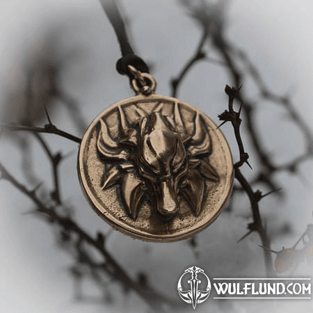 SLAVIC WOLF PENDANT, BRONZE