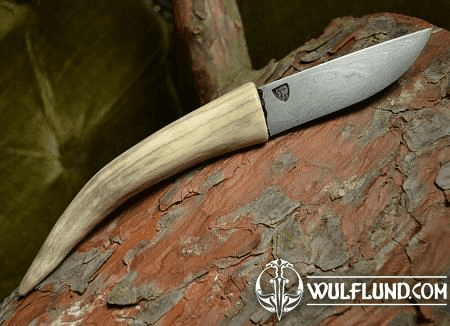 DAMAST KNIFE, DEER ANTLER