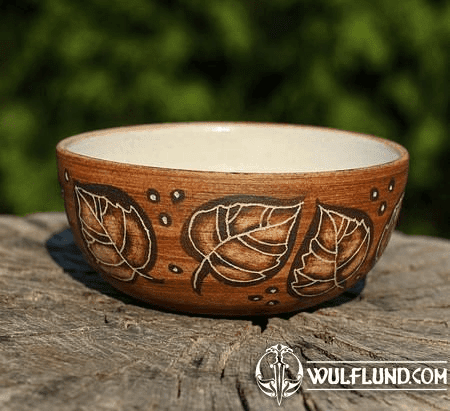 CERAMIC BOWL, LEAVES