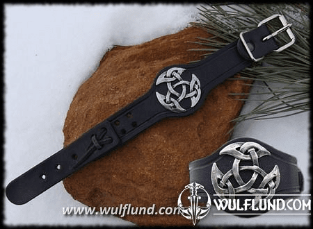 CELTIC KNOT OF LIFE, LEATHER CUFF