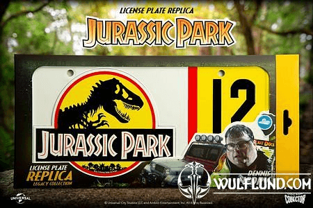 JURASSIC PARK REPLICA 1/1 DENNIS NEDRY LICENSE PLATE