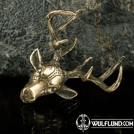 DEER HEAD, PENDANT, BRONZE