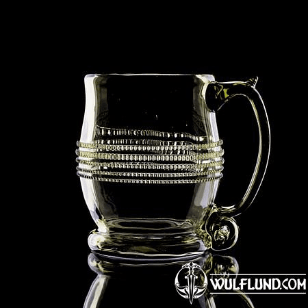 BEER GLASS, GREEN, HISTORICAL REPLICA