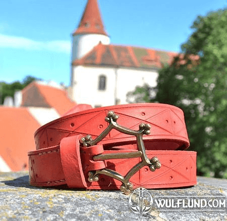 MEDIEVAL DECORATED BELT, RED