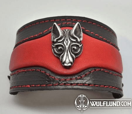 FENRIR - BRACELET EN CUIR À TÊTE DE LOUP VIKING