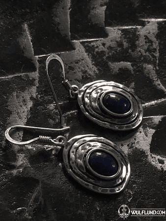 GHORM, STERLING SILVER EARRINGS, SODALITE