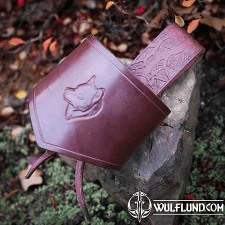 WOLF LEATHER HORN HOLDER