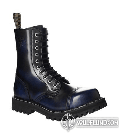 LEDERSTIEFEL STEEL BLAU 10-LOCH-SCHUHE