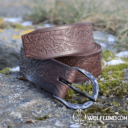 ROOTS, BROWN LEATHER BELT