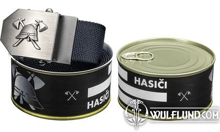 FIREFIGHTERS TEXTILE BELT - BLACK + GIFT PACKAGE
