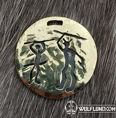 KRIGER, WARRIOR PENDANT, TANUM PETROGLYPH, BRASS