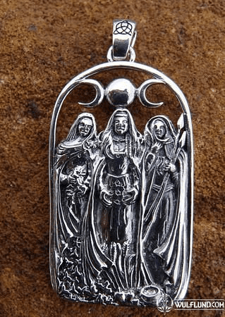 WICCAN JEWELLERY, MAIDEN, MOTHER, AND CRONE, SULVER PENDANT