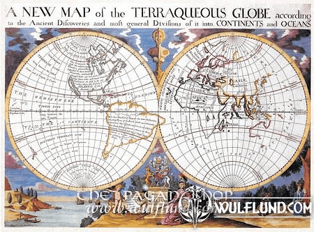A NEW MAP OF THE TERRAQUEOUS GLOBE, HISTORICAL MAP, REPLICA