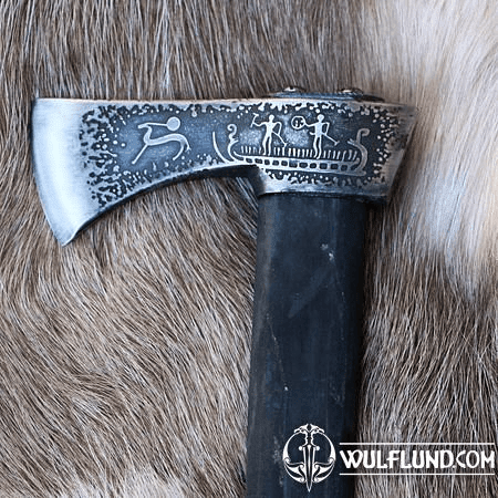 VALASKA TRADITIONAL FORGED CARPATHIAN AXE - ETCHED - PETROGLYPHS, TANUM