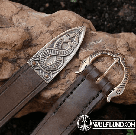 VIKING BELT, BORRE BEAST, LEATHER BRONZE