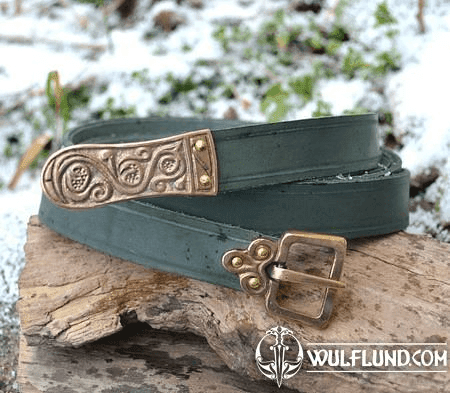 MORAVIA MAGNA, SLAVIC LEATHER BELT, GREEN