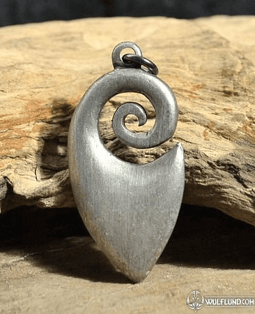 MAORI PENDANT, SPIRAL, TIN NECKLACE