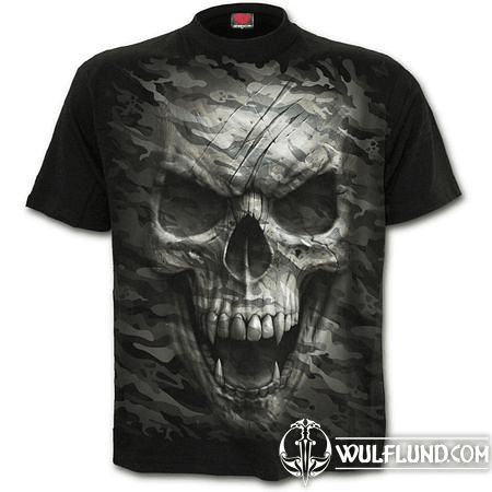 CAMO-SKULL - T-SHIRT SCHWARZ