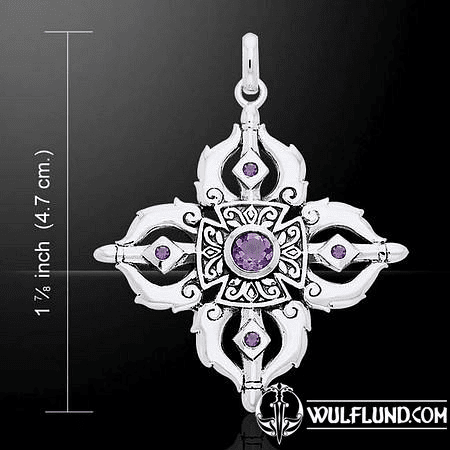 DORJE, SILVER PENDANT WITH AMETHYST, AG 925