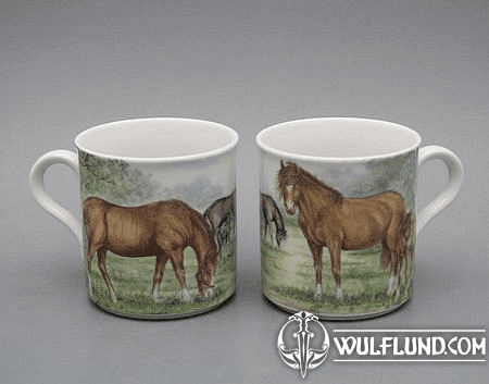 CHEVAUX, TASSE CLASSIQUE 0,25 LITRES, CARLSBAD PORCELAINE