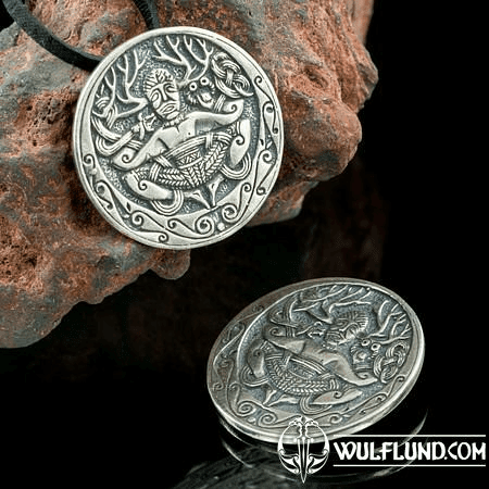 CERNUNNOS FROM GUNDESTRUP CAULDRON, SILVER PENDANT