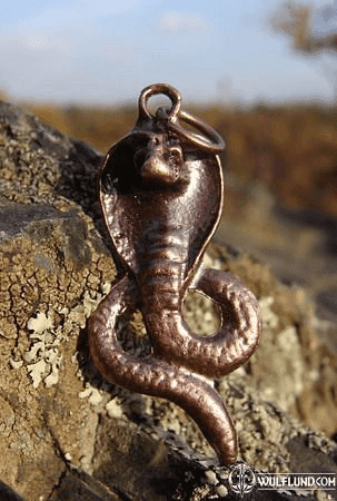 COBRA, PEWTER PENDANT, COPPERED