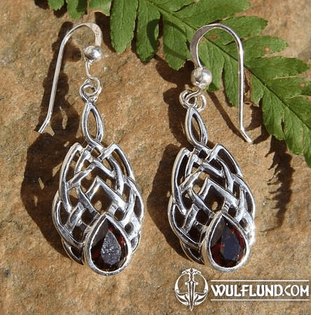 BOIOHAEMUM, SILVER EARRINGS, GARNET