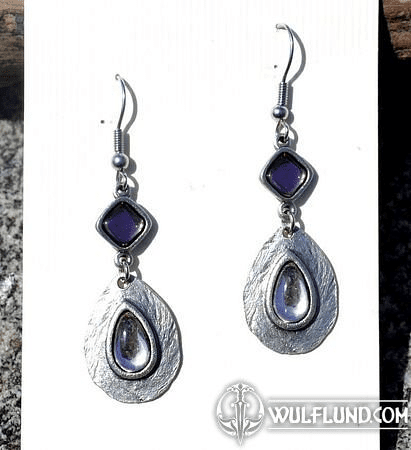 FLAVIA, PURPLE GLASS EARRINGS