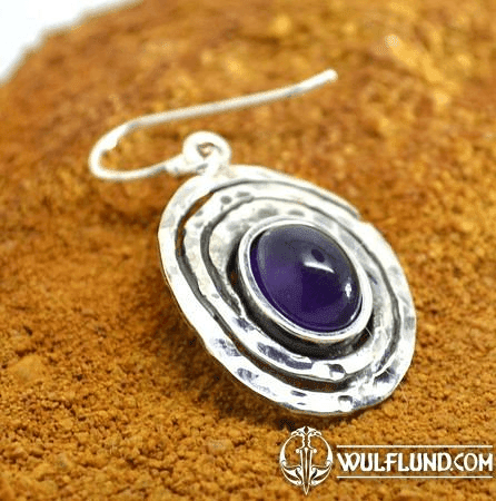 FOREST WELL, STERLING SILVER EARRINGS, AMETHYST