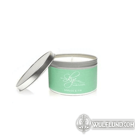 SPRUCE AND FIR TRAVEL CONTAINER, SCENTED CANDLE