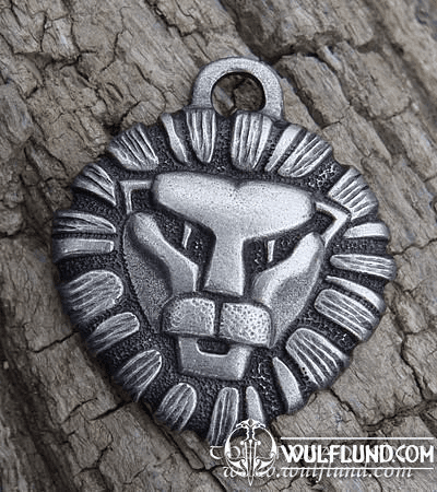 LION HEAD, TIN PENDANT