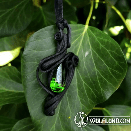 GREEN GLASS DROP - PENDANT