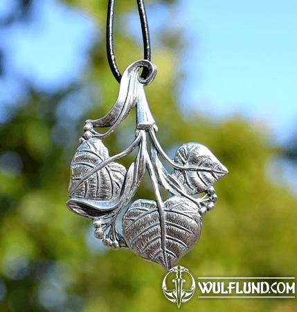 FEUILLES DE TILLEUL, PENDENTIF EN ARGENT 925, 10 G