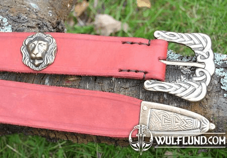 LIONHEART, LEATHER BELT, RED