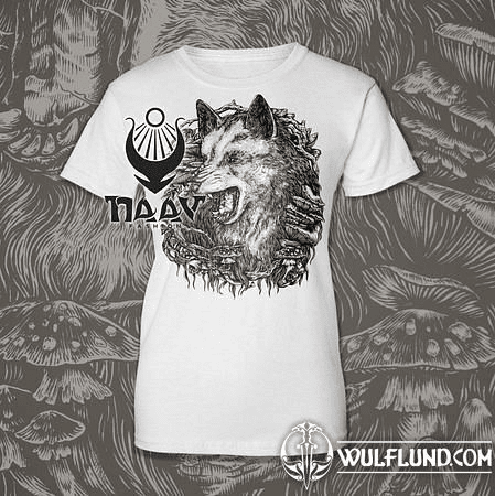 WOLF, WOMEN'S T-SHIRT WHITE, DRUID COLLECTION